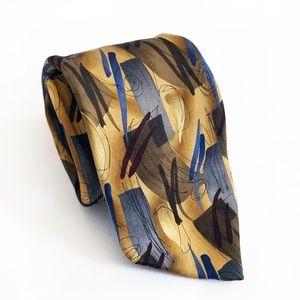 J. Garcia Vintage Mens Silk Novelty Tie Brown Blue